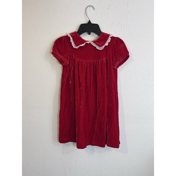 Bonpoint Baby Girl Velvet Red Party Dress. Size 24 months Christmas Holidays - Picture 2 of 8